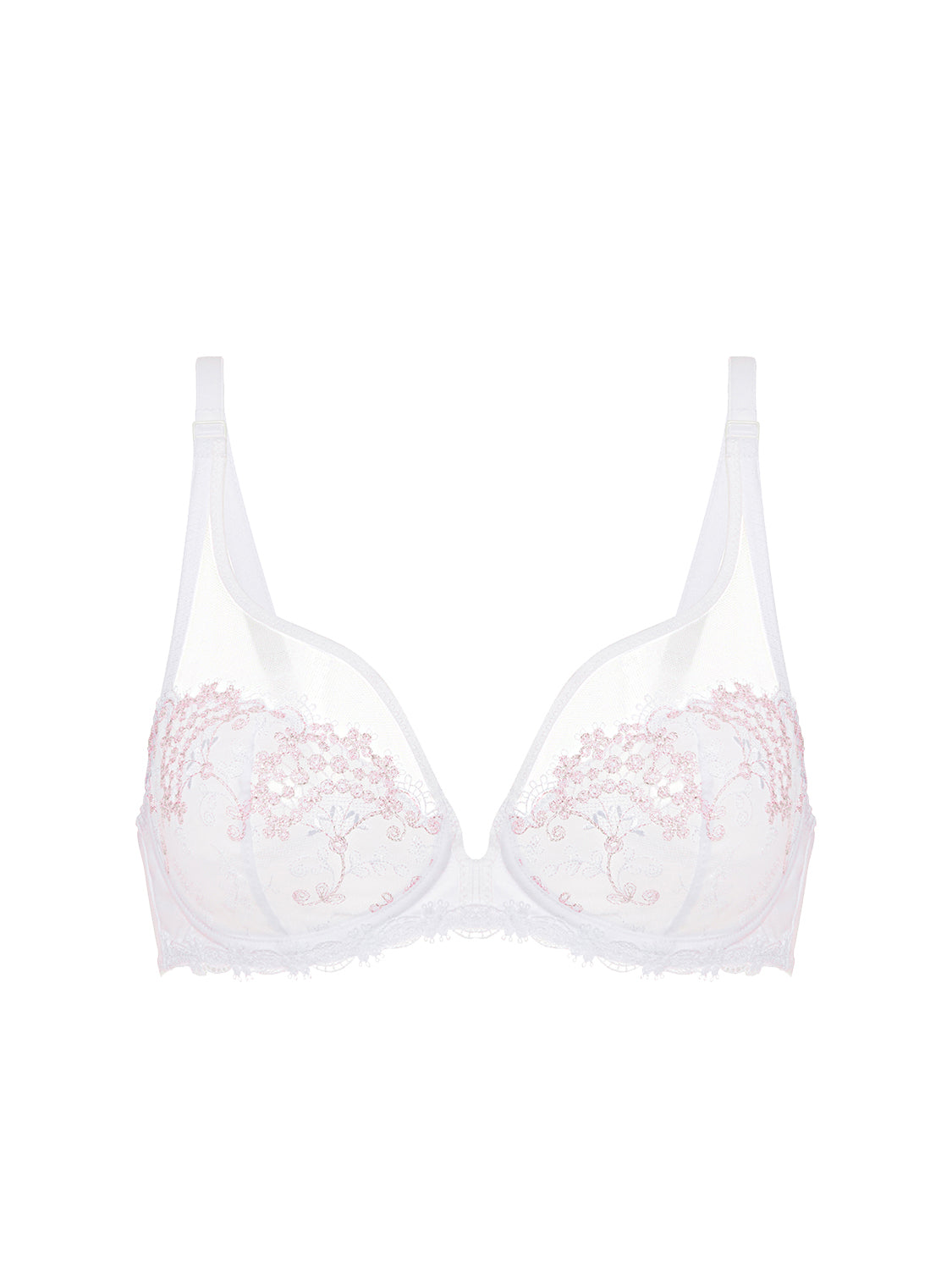 Soutien-gorge avec armature décolleté plongeant - Blanc Cristal