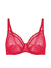 Soutien-gorge avec armatures moulé décolleté plongeant - Rubis/rose