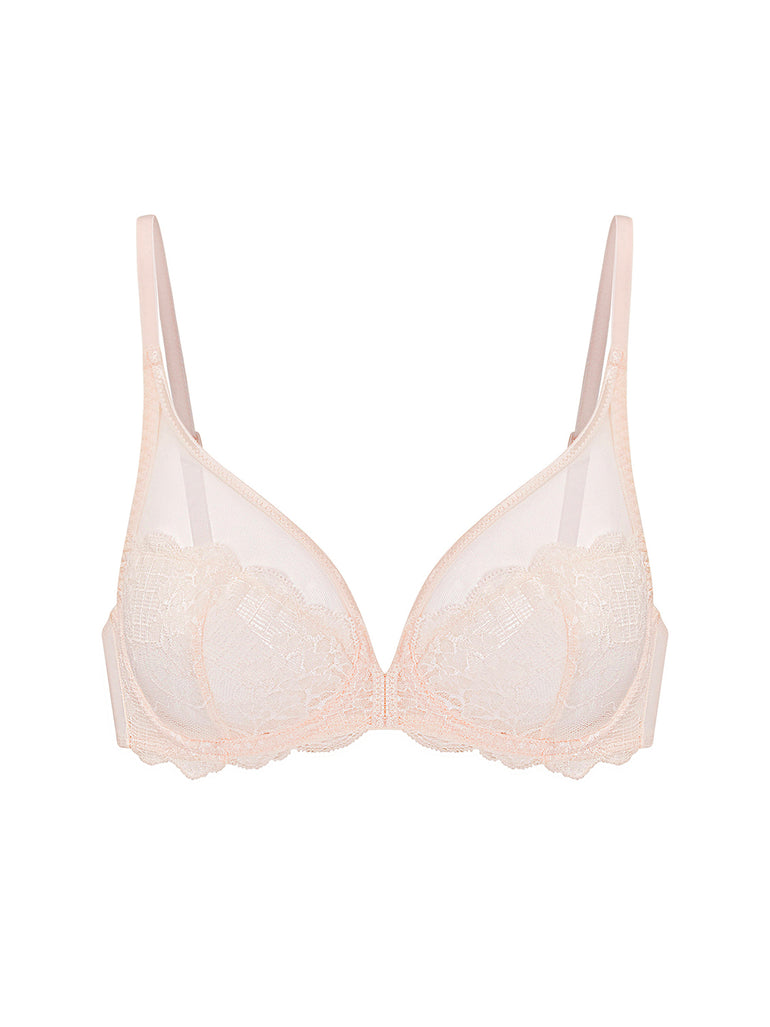 Soutien-gorge avec armatures décolleté plongeant - Rose sakura