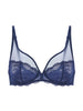 Soutien-gorge avec armatures décolleté plongeant - Bleu Cosmic