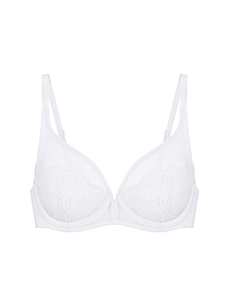 Soutien-gorge triangle emboitant décolleté plongeant - Blanc