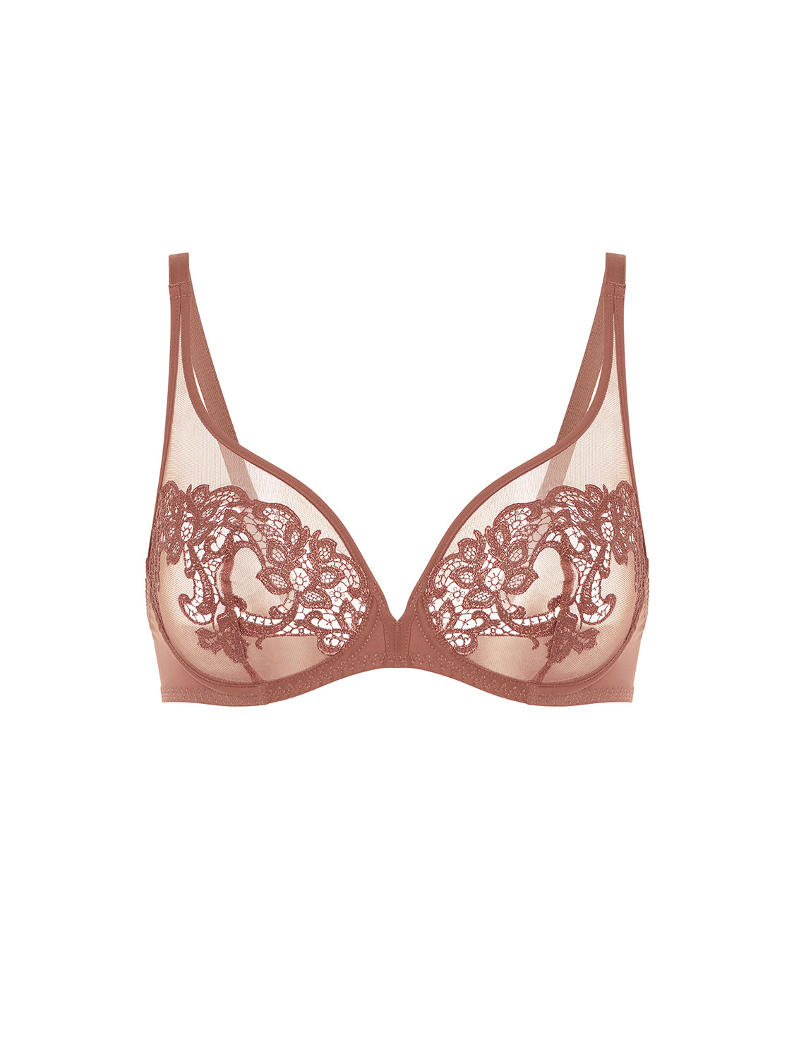 Soutien-gorge avec armature décolleté plongeant - Brun Tender