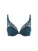 Soutien-gorge push-up décolleté plongeant - Bleu Prestige