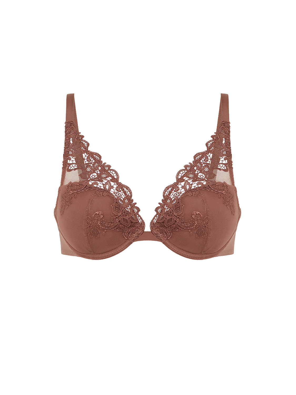 Soutien-gorge push-up décolleté plongeant - Brun Tender