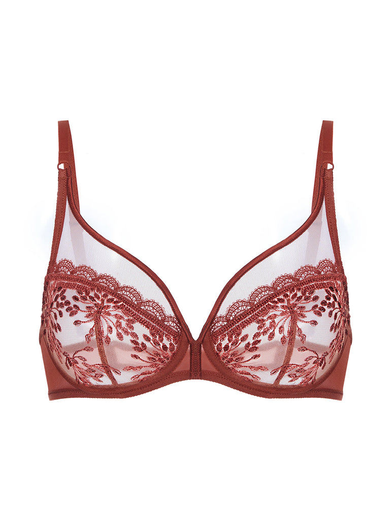 Soutien-gorge avec armatures décolleté plongeant - Terre de Sienne