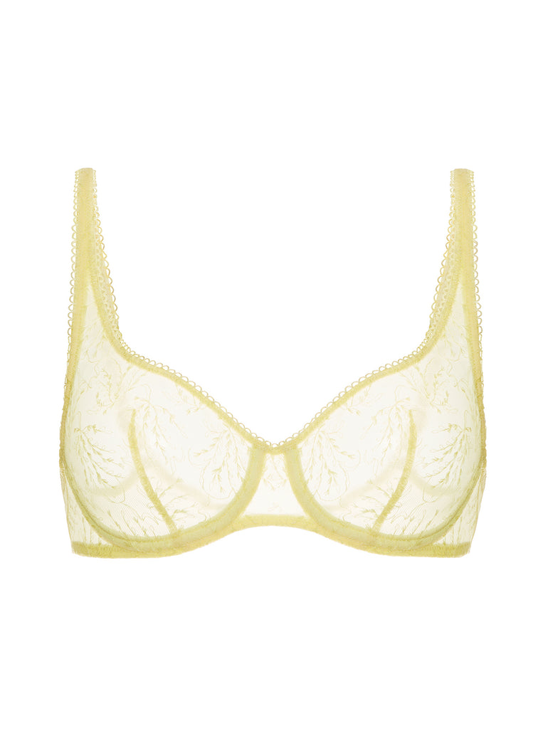 Soutien-gorge armatures décolleté galbé - Jaune Yuzu