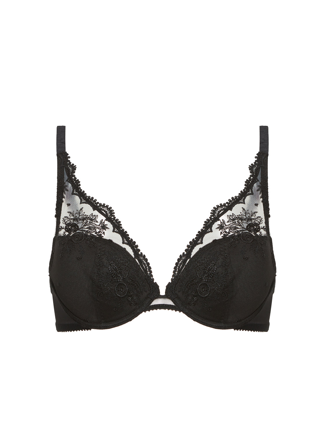 Soutien-gorge push-up décolleté plongeant - Noir