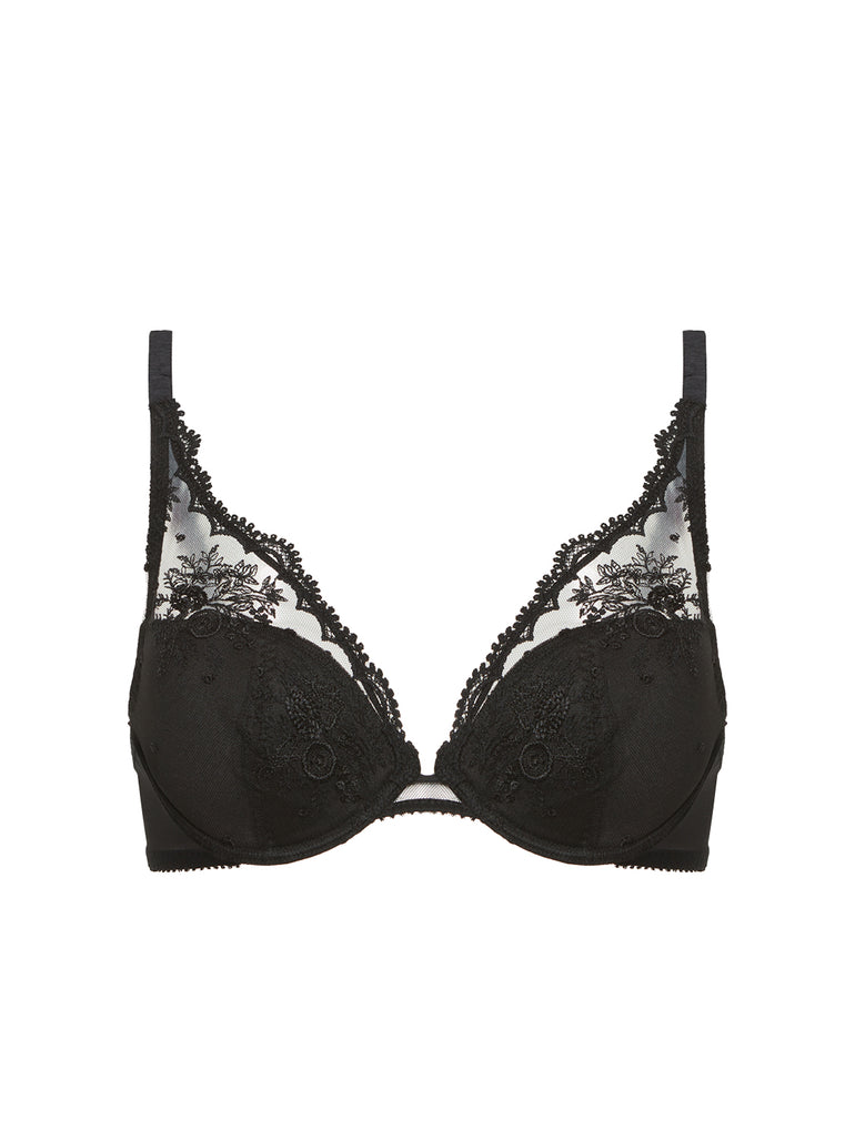 Soutien-gorge push-up décolleté plongeant - Noir