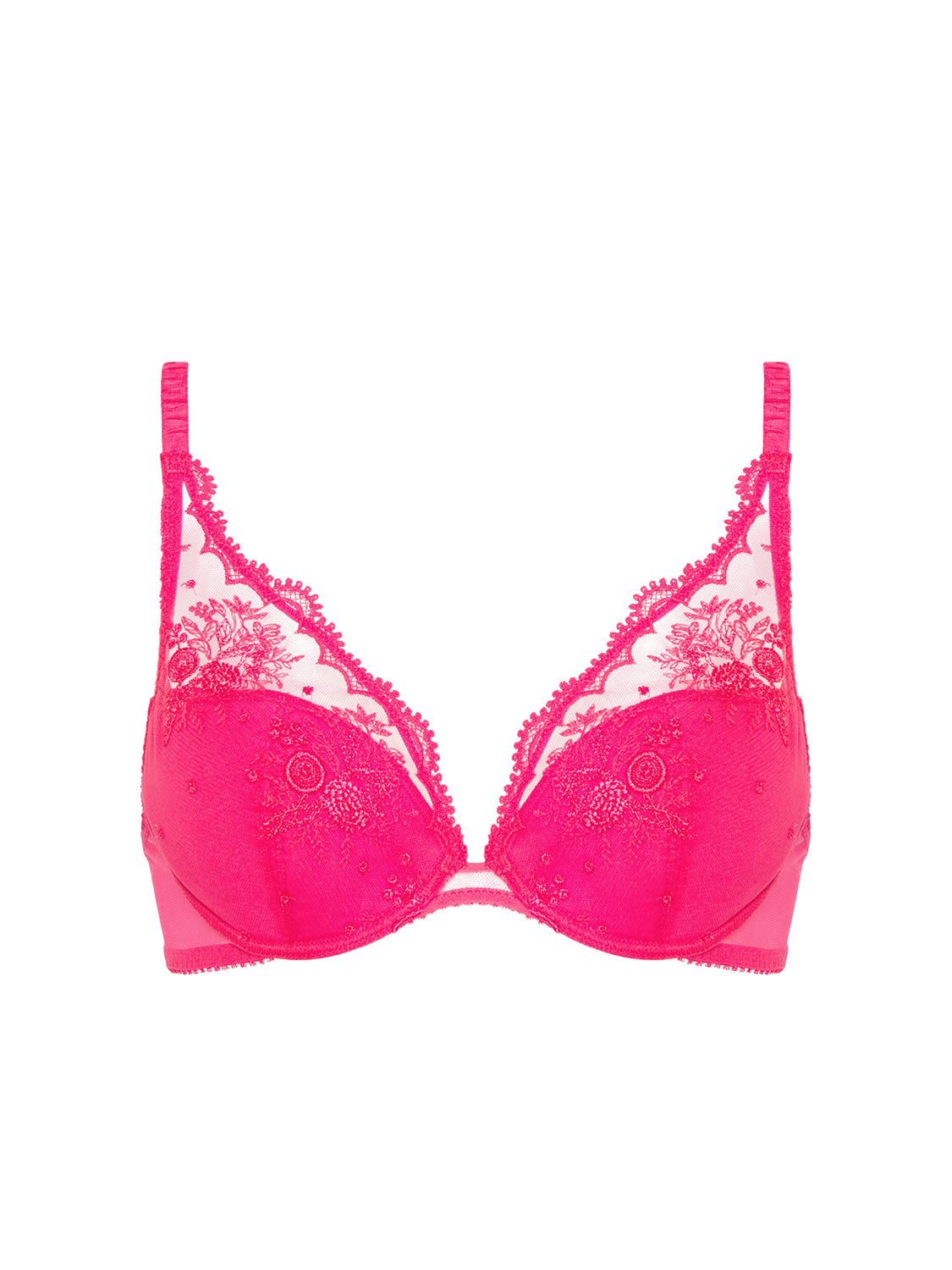 Soutien-gorge push-up décolleté plongeant - Rose disco