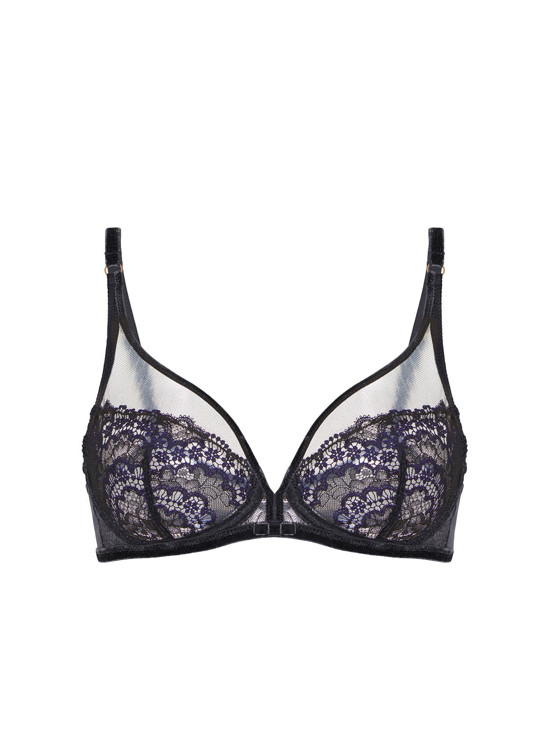 Soutien-gorge avec armature décolleté plongeant - Noir