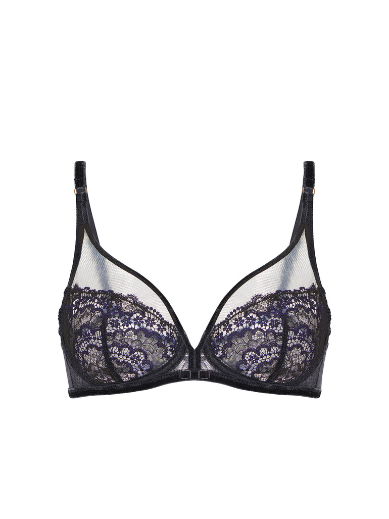 Soutien-gorge avec armature décolleté plongeant - Noir