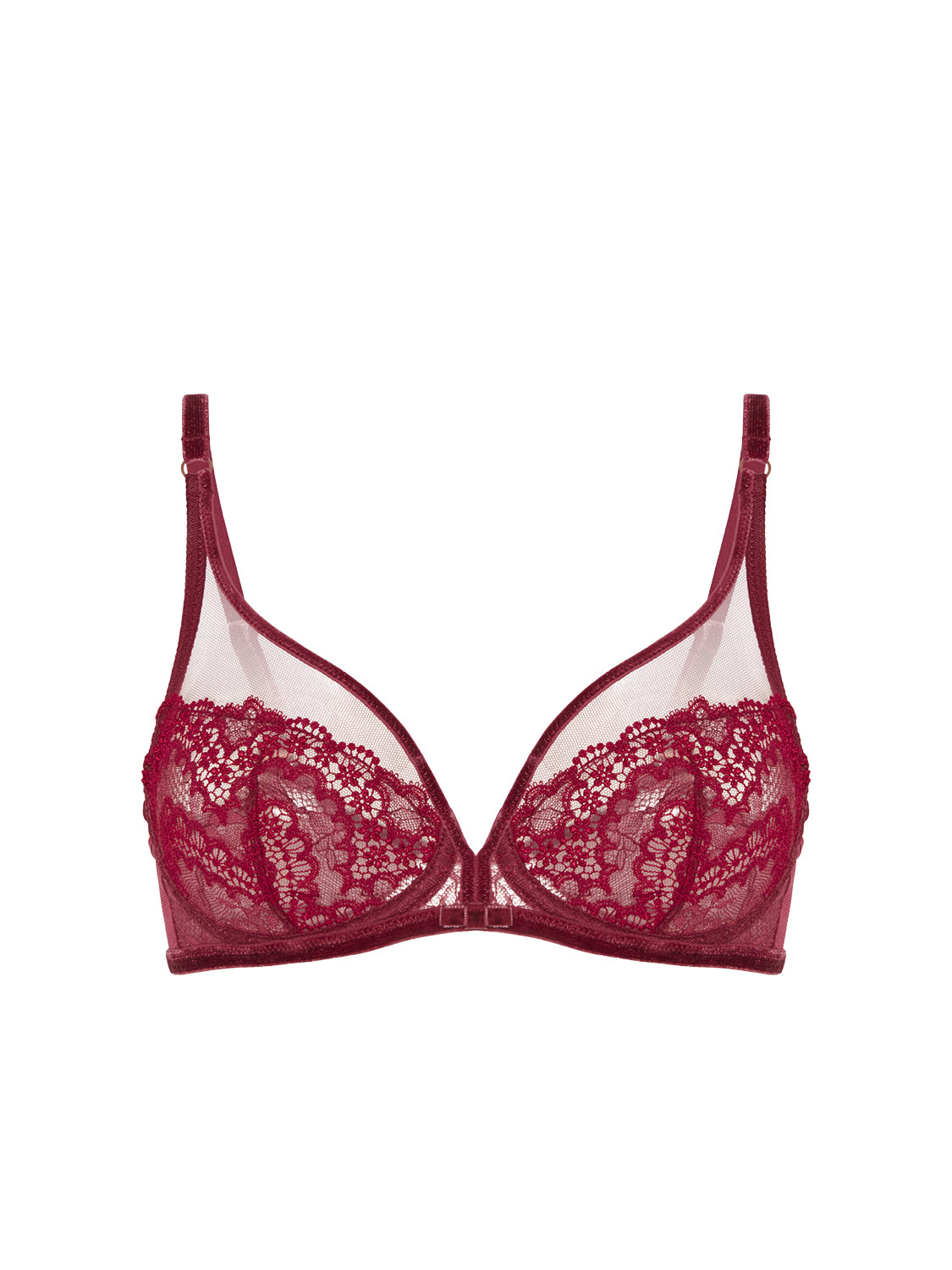 Soutien-gorge avec armature décolleté plongeant - Rouge Spinelle