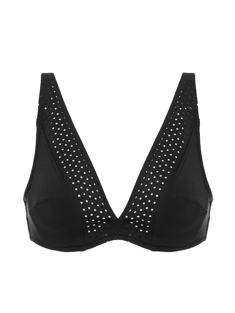 Haut de maillot de bain triangle avec armatures - Noir