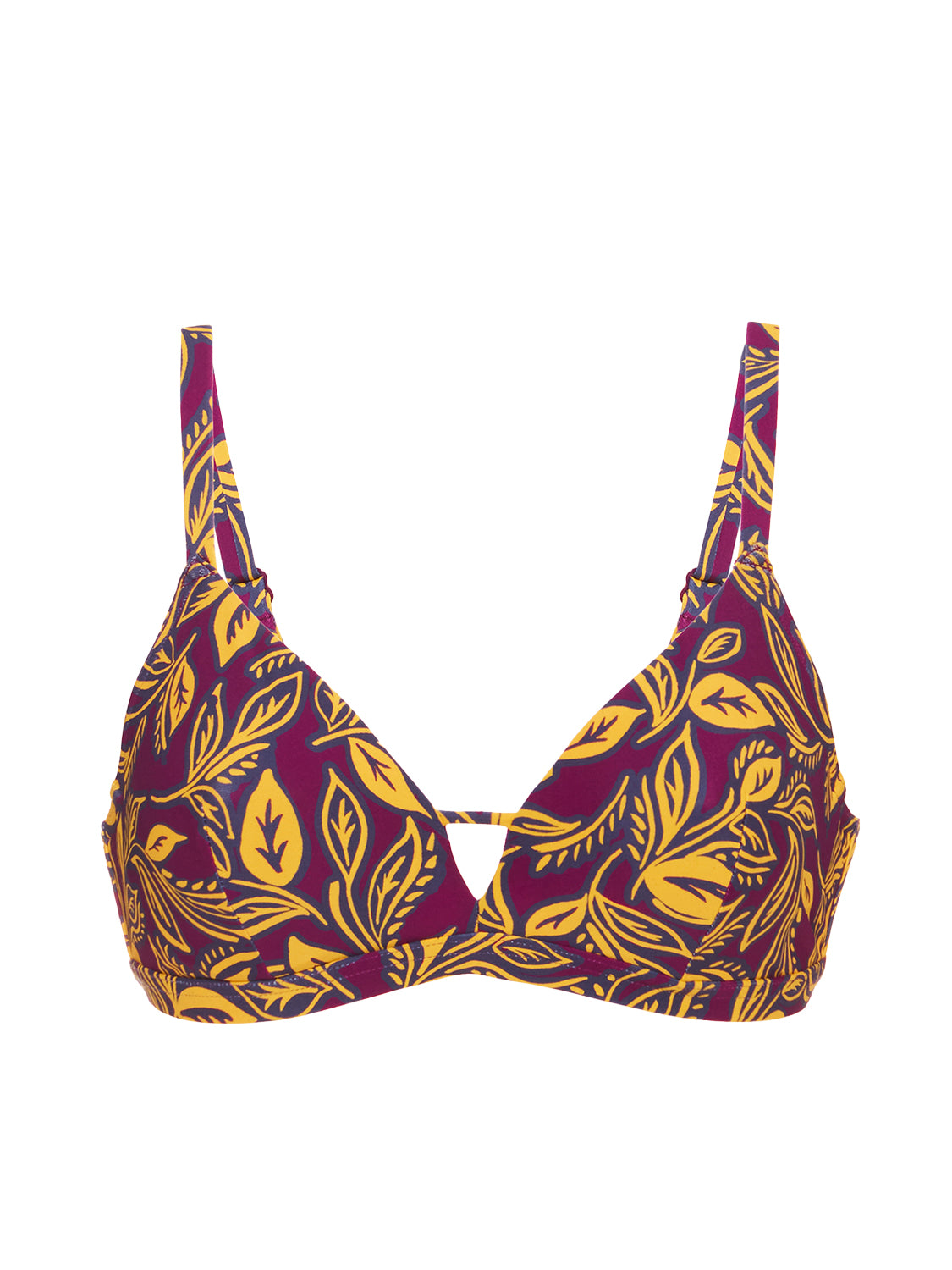 Haut de maillot de bain triangle avec armatures cachées - Imprimé Violet Agadir