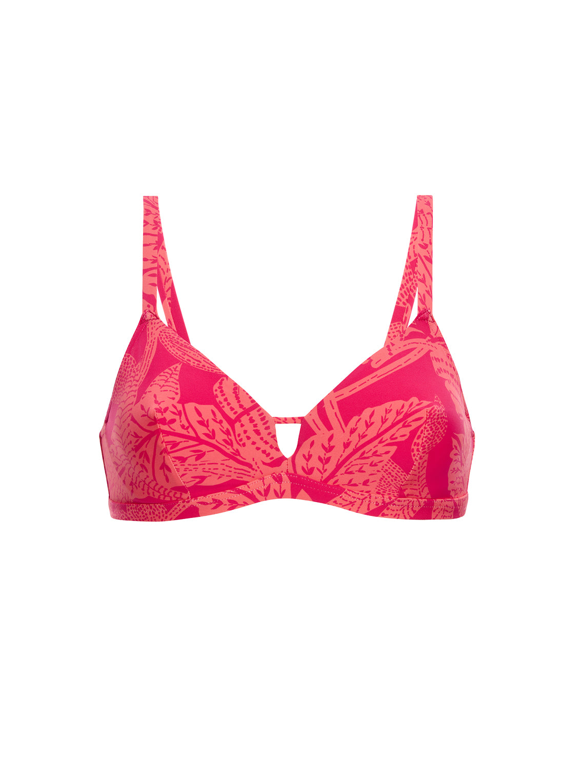 Haut de maillot de bain triangle avec armatures cachées - Imprimé Bright Rose