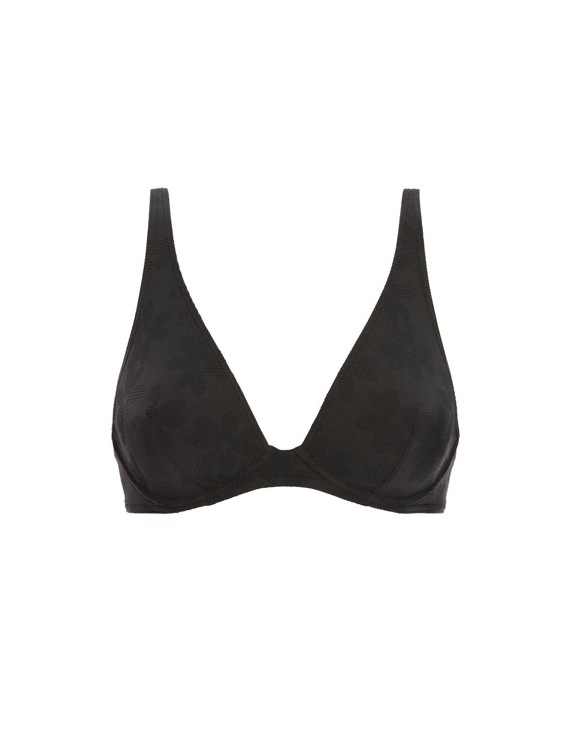 Haut de maillot de bain triangle avec armatures - Noir