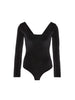 Bodysuit met vierkante halslijn - Zwart