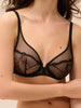 Soutien-gorge triangle emboitant décolleté plongeant - Noir