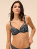 Soutien-gorge avec armatures décolleté plongeant - Bleu Prestige