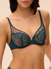 Soutien-gorge avec armatures décolleté plongeant - Bleu Prestige