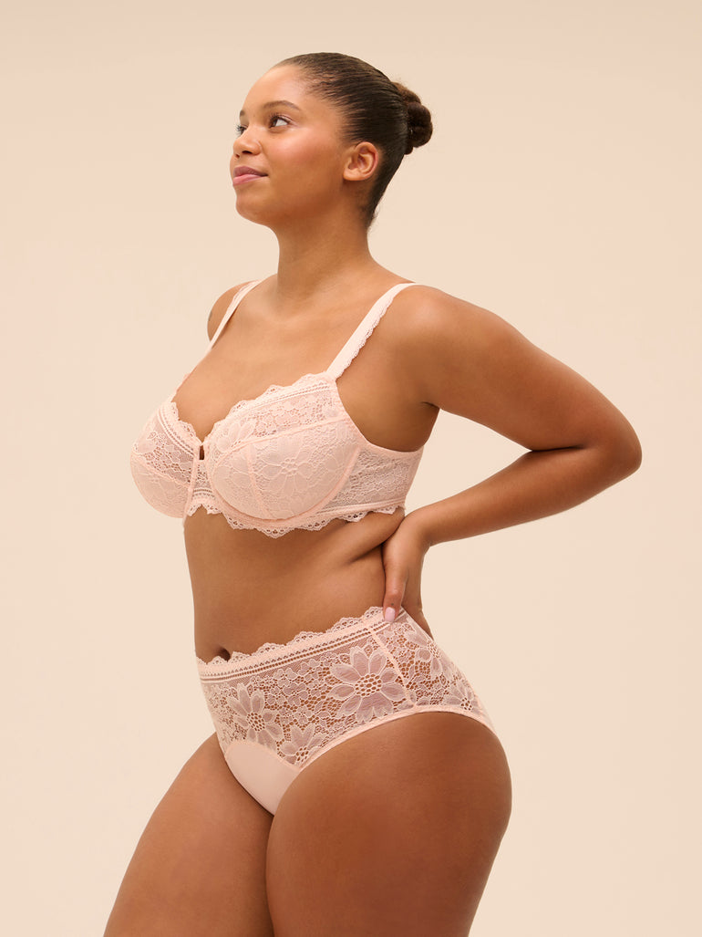 Soutien-gorge emboitant pour poitrine généreuse - Poudre Pétale