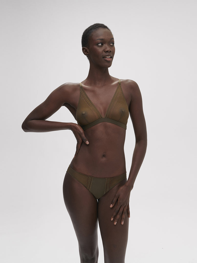 Soutien-gorge triangle sans-armatures - Vert Aventure