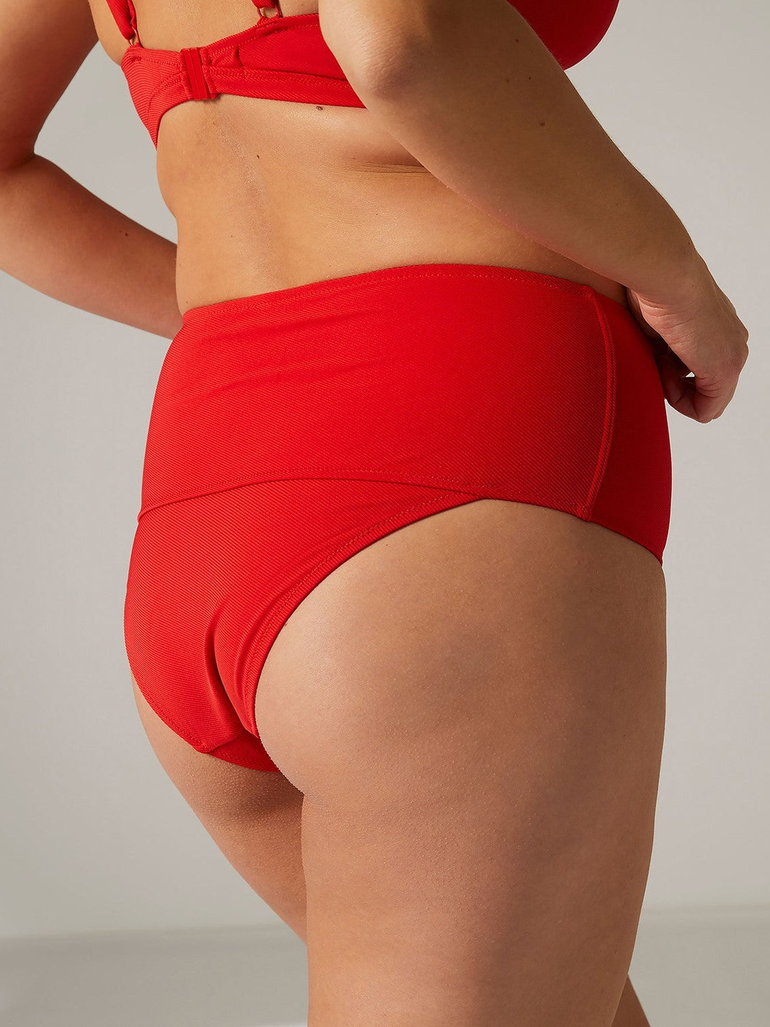 Culotte de bain taille haute - Cherry