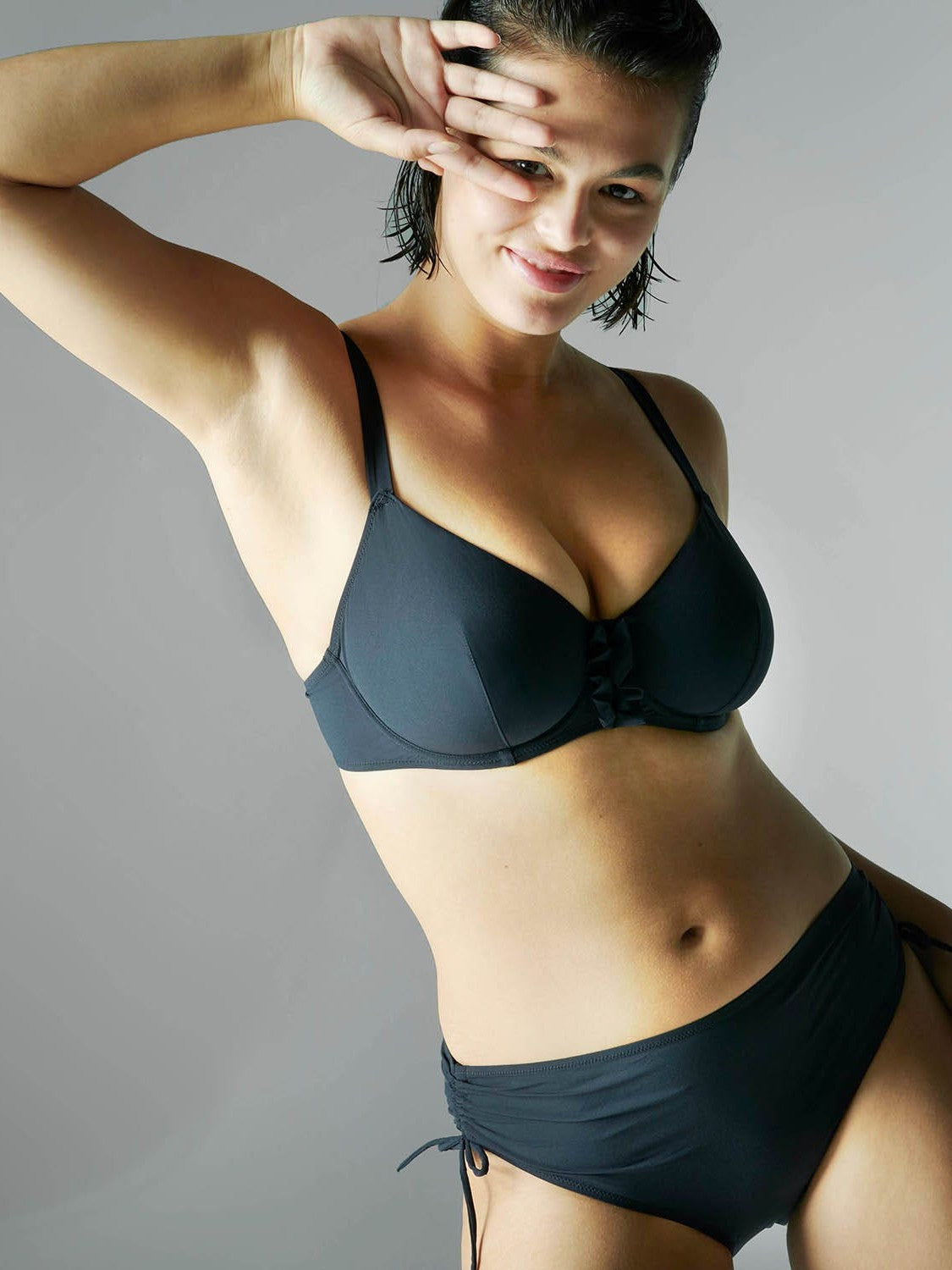 Culotte de bain taille haute - Noir