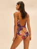 Maillot de bain 1 pièce bonnet mousse sans armature - Imprimé Bloom