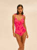 Maillot de bain 1 pièce bonnet mousse sans armature - Imprimé Bright Rose