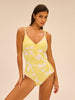 Maillot de bain 1 pièce bonnet mousse sans armature - Imprimé Pluméria
