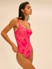Maillot de bain 1 pièce de bain avec armatures - Imprimé Bright Rose