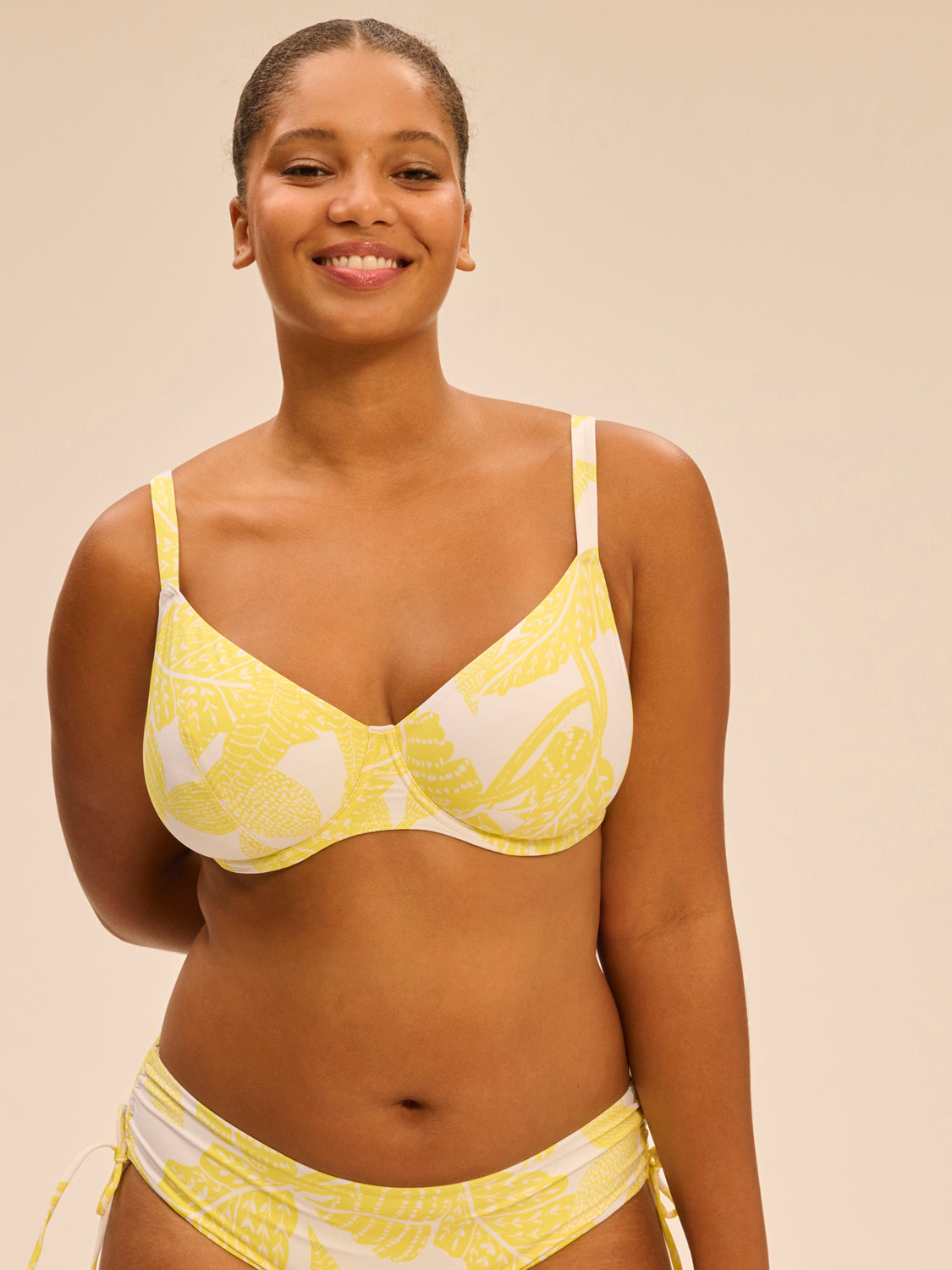 Haut de maillot de bain avec armatures - Imprimé Pluméria