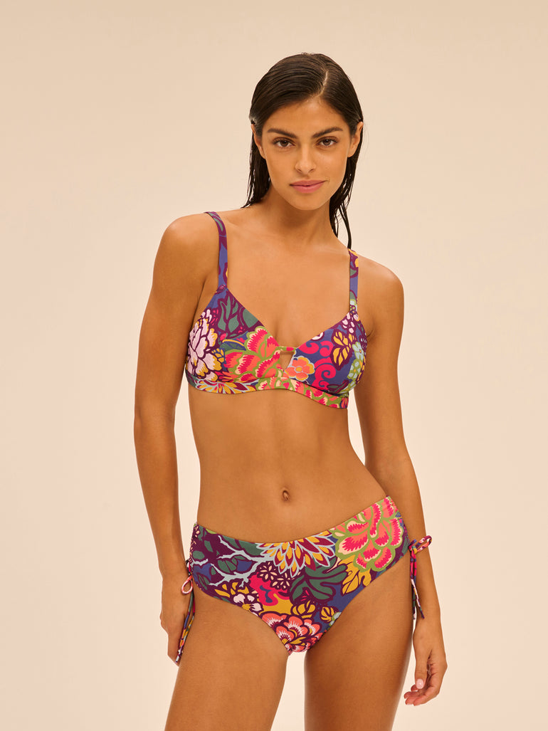 Haut de maillot de bain triangle avec armatures cachées - Imprimé Bloom