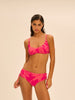 Culotte de bain taille haute - Imprimé Bright Rose
