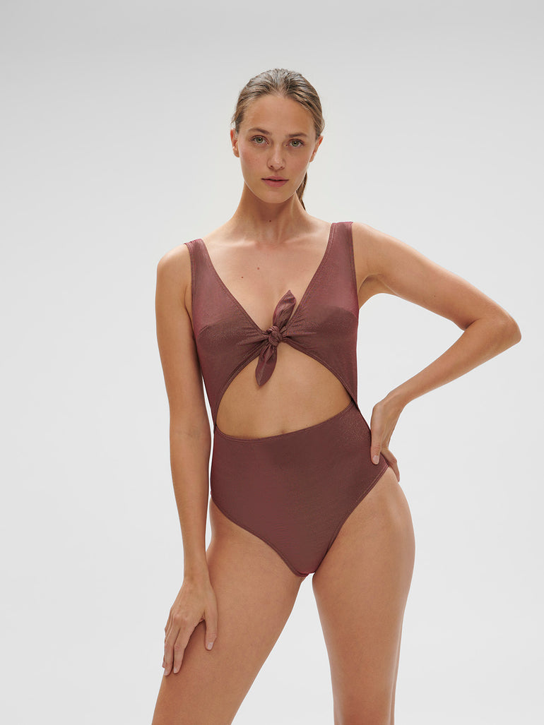 Maillot de bain 1 pièce sans armature - Lurex Dark Purple