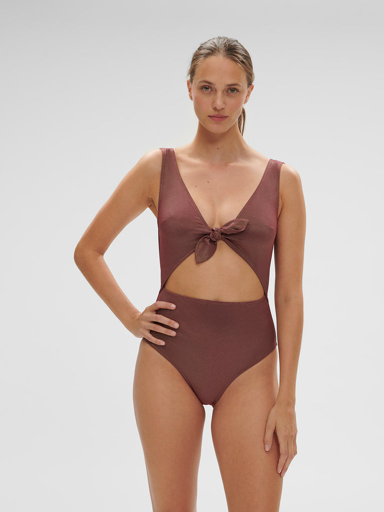 Maillot de bain 1 pièce sans armature - Lurex Dark Purple