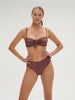 Culotte de bain taille haute - Lurex Dark Purple