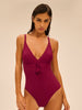 Maillot de bain 1 pièce de bain avec armatures cachées - Cassis