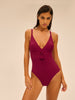Maillot de bain 1 pièce de bain avec armatures cachées - Cassis