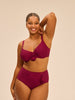 Haut de maillot de bain avec armatures - Cassis