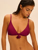 Haut de maillot de bain triangle sans armature - Cassis