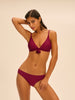 Haut de maillot de bain triangle sans armature - Cassis