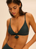 Haut de maillot de bain triangle sans armature - Vert Tropical