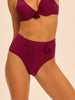 Culotte de bain taille haute - Cassis