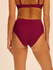 Culotte de bain taille haute - Cassis