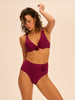 Culotte de bain taille haute - Cassis