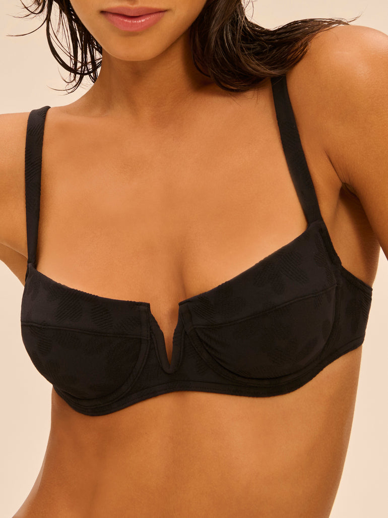 Haut de maillot de bain corbeille - Noir