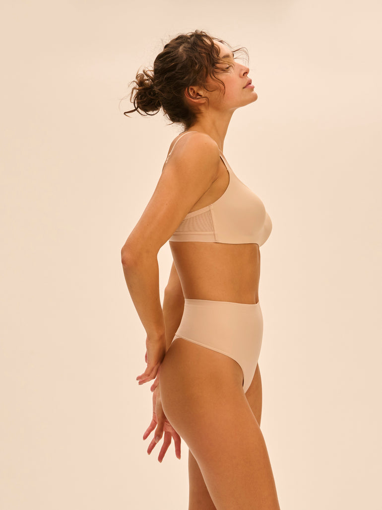 String gainant taille haute - Peau Rosée