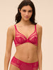 Soutien-gorge avec armatures décolleté plongeant - Cranberry